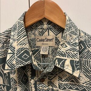 Cooke Street Green and Cream Hawaiian Shirt